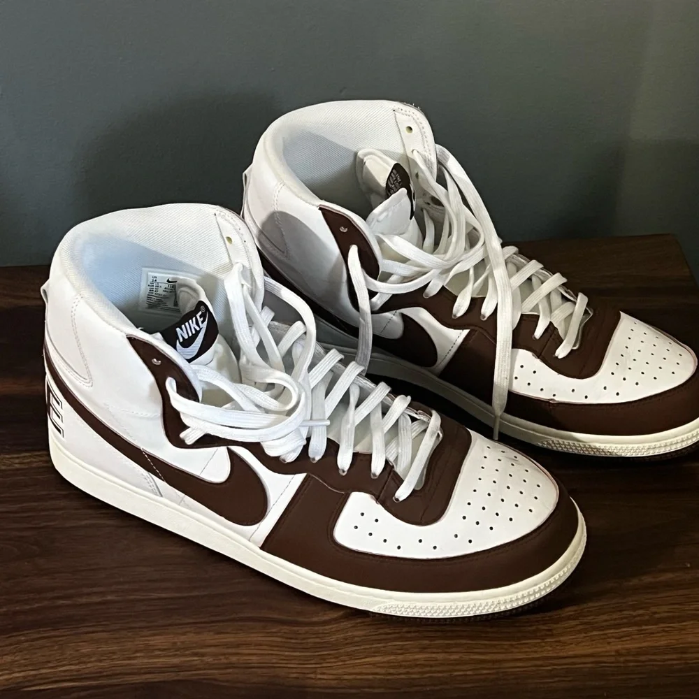 Nike Terminator Men's White and Brown High-Top Sneakers - Picture 1 of 3